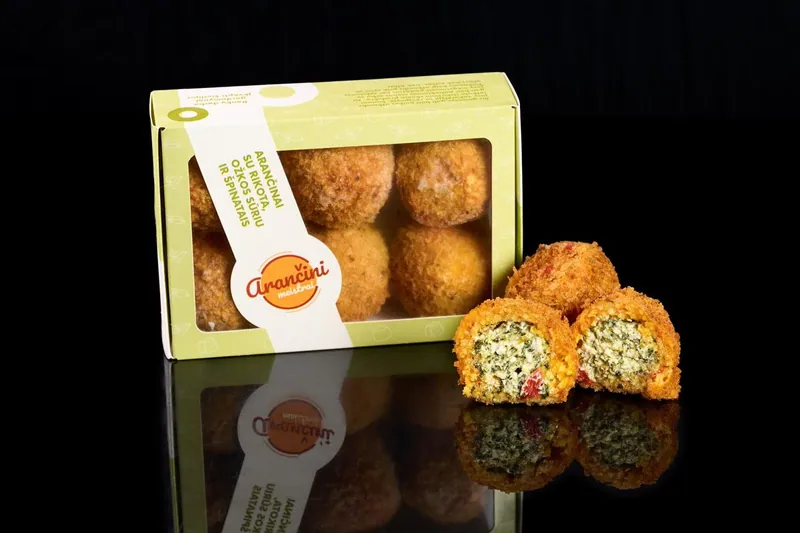 Arančinai su ožkos sūriu, rikota bei špinatais, (šaldyti), 600 g.